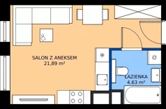 1 pokój, mieszkanie 26,52 m², piętro 1, oferta nr A.1.5, Żywiecka Vita, Gdańsk, Wrzeszcz, Wrzeszcz Dolny, ul. Żywiecka 2C