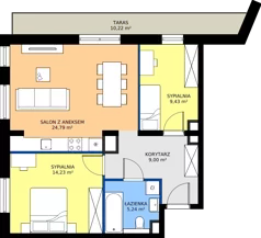 3 pokoje, mieszkanie 62,69 m², piętro 7, oferta nr A.7.6, Żywiecka Vita, Gdańsk, Wrzeszcz, Wrzeszcz Dolny, ul. Żywiecka 2C
