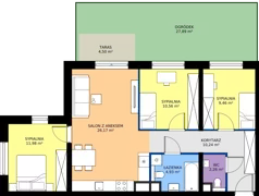 4 pokoje, mieszkanie 75,57 m², piętro 1, oferta nr A.1.7, Żywiecka Vita, Gdańsk, Wrzeszcz, Wrzeszcz Dolny, ul. Żywiecka 2C