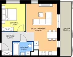 2 pokoje, mieszkanie 48,60 m², piętro 2, oferta nr B.2.2, Żywiecka Vita, Gdańsk, Wrzeszcz, Wrzeszcz Dolny, ul. Żywiecka 2C