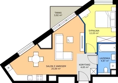 2 pokoje, mieszkanie 46,55 m², piętro 10, oferta nr B.10.2, Żywiecka Vita, Gdańsk, Wrzeszcz, Wrzeszcz Dolny, ul. Żywiecka 2C