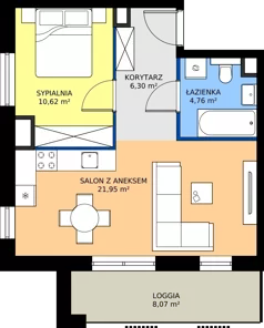 2 pokoje, mieszkanie 43,63 m², piętro 10, oferta nr B.10.4, Żywiecka Vita, Gdańsk, Wrzeszcz, Wrzeszcz Dolny, ul. Żywiecka 2C