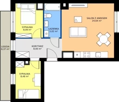 3 pokoje, mieszkanie 54,23 m², piętro 1, oferta nr 2.1.M10, Morska Vita II, Gdynia, Leszczynki, Leszczynki, ul. Działdowska 3A