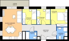 4 pokoje, mieszkanie 71,17 m², piętro 10, oferta nr 2.10.M04, Morska Vita II, Gdynia, Leszczynki, Leszczynki, ul. Działdowska 3A