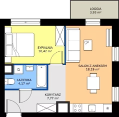 2 pokoje, mieszkanie 40,55 m², piętro 3, oferta nr 2.3.M09, Morska Vita II, Gdynia, Leszczynki, Leszczynki, ul. Działdowska 3A