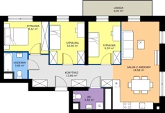 4 pokoje, mieszkanie 74,14 m², piętro 10, oferta nr 2.10.M03, Morska Vita II, Gdynia, Leszczynki, Leszczynki, ul. Działdowska 3A