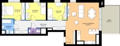 4 pokoje, mieszkanie 89,21 m², piętro 13, oferta nr 2.13.M02, Morska Vita II, Gdynia, Leszczynki, Leszczynki, ul. Działdowska 3A