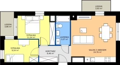 3 pokoje, mieszkanie 57,37 m², piętro 11, oferta nr 2.11.M10, Morska Vita II, Gdynia, Leszczynki, Leszczynki, ul. Działdowska 3A