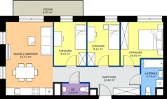 4 pokoje, mieszkanie 70,70 m², piętro 1, oferta nr 2.1.M04, Morska Vita II, Gdynia, Leszczynki, Leszczynki, ul. Działdowska 3A