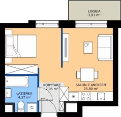 1 pokój, mieszkanie 33,12 m², piętro 3, oferta nr 2.3.M12, Morska Vita II, Gdynia, Leszczynki, Leszczynki, ul. Działdowska 3A
