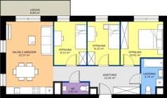 4 pokoje, mieszkanie 70,70 m², piętro 2, oferta nr 2.2.M04, Morska Vita II, Gdynia, Leszczynki, Leszczynki, ul. Działdowska 3A