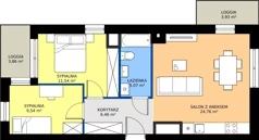 3 pokoje, mieszkanie 57,37 m², piętro 10, oferta nr 2.10.M09, Morska Vita II, Gdynia, Leszczynki, Leszczynki, ul. Działdowska 3A