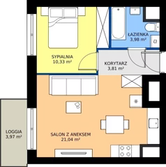 2 pokoje, mieszkanie 39,16 m², piętro 1, oferta nr 2.1.M08, Morska Vita II, Gdynia, Leszczynki, Leszczynki, ul. Działdowska 3A