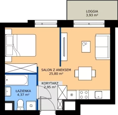 1 pokój, mieszkanie 33,12 m², piętro 1, oferta nr 2.1.M11, Morska Vita II, Gdynia, Leszczynki, Leszczynki, ul. Działdowska 3A