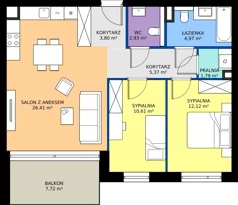 3 pokoje, mieszkanie 68,00 m², piętro 2, oferta nr A/2/5, Kopernika 71, Gdynia, Redłowo, ul. Mikołaja Kopernika