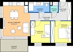 3 pokoje, apartament 60,15 m², piętro 1, oferta nr B/1/1, Kopernika 71, Gdynia, Redłowo, ul. Mikołaja Kopernika