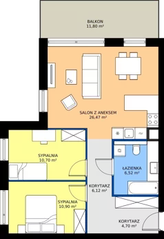 3 pokoje, apartament 65,41 m², piętro 1, oferta nr B/1/2, Kopernika 71, Gdynia, Redłowo, ul. Mikołaja Kopernika
