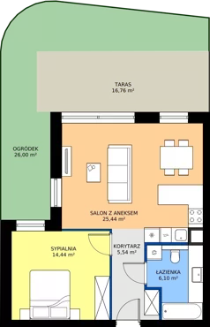 2 pokoje, apartament 51,52 m², przyziemie, oferta nr B/-1/1, Kopernika 71, Gdynia, Redłowo, ul. Mikołaja Kopernika
