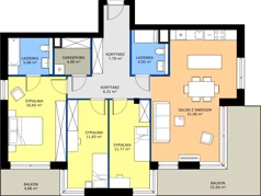 4 pokoje, mieszkanie 99,86 m², parter, oferta nr B/0/4, Kopernika 71, Gdynia, Redłowo, ul. Mikołaja Kopernika