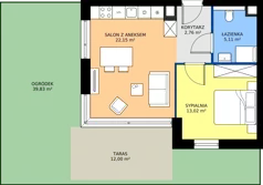 2 pokoje, mieszkanie 43,04 m², parter, oferta nr B/0/1, Kopernika 71, Gdynia, Redłowo, ul. Mikołaja Kopernika