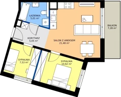 3 pokoje, mieszkanie 49,69 m², piętro 2, oferta nr AA0202, Pilczycka Vita, Wrocław, Pilczyce-Kozanów-Popowice Północne, Pilczyce, ul. Pilczycka 195