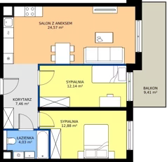 3 pokoje, mieszkanie 61,08 m², piętro 1, oferta nr AB0110, Pilczycka Vita, Wrocław, Pilczyce-Kozanów-Popowice Północne, Pilczyce, ul. Pilczycka 195