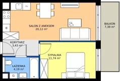 2 pokoje, mieszkanie 39,48 m², piętro 2, oferta nr AA0211, Pilczycka Vita, Wrocław, Pilczyce-Kozanów-Popowice Północne, Pilczyce, ul. Pilczycka 195
