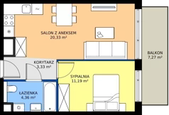 2 pokoje, mieszkanie 39,21 m², piętro 2, oferta nr AA0212, Pilczycka Vita, Wrocław, Pilczyce-Kozanów-Popowice Północne, Pilczyce, ul. Pilczycka 195