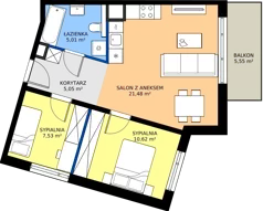 3 pokoje, mieszkanie 49,69 m², piętro 1, oferta nr AA0102, Pilczycka Vita, Wrocław, Pilczyce-Kozanów-Popowice Północne, Pilczyce, ul. Pilczycka 195