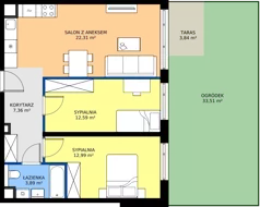3 pokoje, mieszkanie 59,14 m², parter, oferta nr AA0010, Pilczycka Vita, Wrocław, Pilczyce-Kozanów-Popowice Północne, Pilczyce, ul. Pilczycka 195