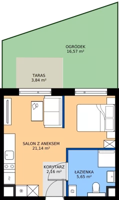 1 pokój, mieszkanie 28,95 m², parter, oferta nr AA0004, Pilczycka Vita, Wrocław, Pilczyce-Kozanów-Popowice Północne, Pilczyce, ul. Pilczycka 195