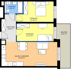 3 pokoje, mieszkanie 60,22 m², piętro 1, oferta nr AB0111, Pilczycka Vita, Wrocław, Pilczyce-Kozanów-Popowice Północne, Pilczyce, ul. Pilczycka 195