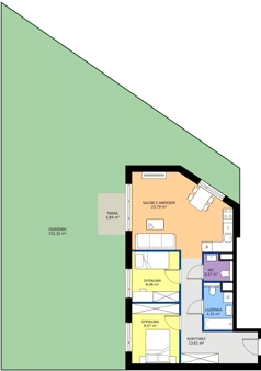 3 pokoje, mieszkanie 61,71 m², parter, oferta nr AA0002, Pilczycka Vita, Wrocław, Pilczyce-Kozanów-Popowice Północne, Pilczyce, ul. Pilczycka 195