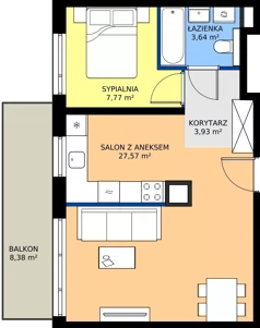 2 pokoje, mieszkanie 42,91 m², piętro 2, oferta nr AA0208, Pilczycka Vita, Wrocław, Pilczyce-Kozanów-Popowice Północne, Pilczyce, ul. Pilczycka 195