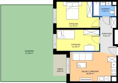 3 pokoje, mieszkanie 51,58 m², parter, oferta nr AB0008, Pilczycka Vita, Wrocław, Pilczyce-Kozanów-Popowice Północne, Pilczyce, ul. Pilczycka 195