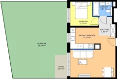 2 pokoje, mieszkanie 42,91 m², parter, oferta nr AA0007, Pilczycka Vita, Wrocław, Pilczyce-Kozanów-Popowice Północne, Pilczyce, ul. Pilczycka 195