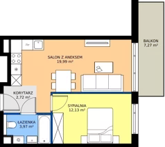 2 pokoje, mieszkanie 38,81 m², piętro 2, oferta nr AA0201, Pilczycka Vita, Wrocław, Pilczyce-Kozanów-Popowice Północne, Pilczyce, ul. Pilczycka 195