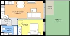 2 pokoje, mieszkanie 39,50 m², parter, oferta nr AA0009, Pilczycka Vita, Wrocław, Pilczyce-Kozanów-Popowice Północne, Pilczyce, ul. Pilczycka 195