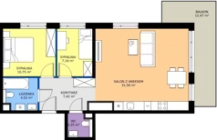 3 pokoje, mieszkanie 63,66 m², piętro 1, oferta nr BA0102, Pilczycka Vita, Wrocław, Pilczyce-Kozanów-Popowice Północne, Pilczyce, ul. Pilczycka 195