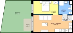 2 pokoje, mieszkanie 38,81 m², piętro 2, oferta nr AA0201, Pilczycka Vita, Wrocław, Pilczyce-Kozanów-Popowice Północne, Pilczyce, ul. Pilczycka 195