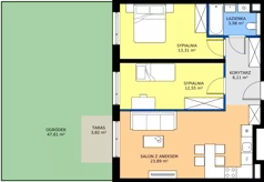 3 pokoje, mieszkanie 59,84 m², parter, oferta nr BA0005, Pilczycka Vita, Wrocław, Pilczyce-Kozanów-Popowice Północne, Pilczyce, ul. Pilczycka 195
