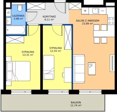 3 pokoje, mieszkanie 59,84 m², piętro 3, oferta nr BA0306, Pilczycka Vita, Wrocław, Pilczyce-Kozanów-Popowice Północne, Pilczyce, ul. Pilczycka 195