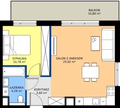 2 pokoje, mieszkanie 44,49 m², piętro 3, oferta nr BB0302, Pilczycka Vita, Wrocław, Pilczyce-Kozanów-Popowice Północne, Pilczyce, ul. Pilczycka 195