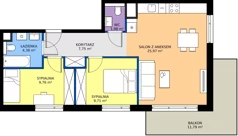 3 pokoje, mieszkanie 59,55 m², piętro 2, oferta nr BA0201, Pilczycka Vita, Wrocław, Pilczyce-Kozanów-Popowice Północne, Pilczyce, ul. Pilczycka 195