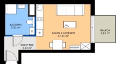 1 pokój, mieszkanie 26,86 m², piętro 1, oferta nr A2/10, Bemowo Vita etap IV, Warszawa, Bemowo, Chrzanów, ul. Szeligowska 57	