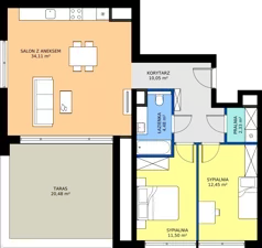 3 pokoje, mieszkanie 74,92 m², piętro 6, oferta nr A2/66, Bemowo Vita etap IV, Warszawa, Bemowo, Chrzanów, ul. Szeligowska 57	