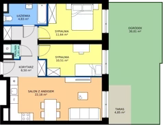 3 pokoje, mieszkanie 58,67 m², parter, oferta nr M3/3/0/4, Przy Parku Vita III etap, Wrocław, Tarnogaj, Krzyki, ul. Międzyleska