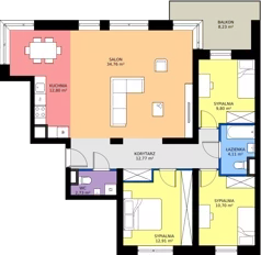 4 pokoje, mieszkanie 100,58 m², piętro 1, oferta nr M3/2/1/5, Przy Parku Vita III etap, Wrocław, Tarnogaj, Krzyki, ul. Międzyleska