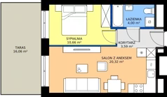 2 pokoje, mieszkanie 38,57 m², piętro 1, oferta nr M3/1/1/10, Przy Parku Vita III etap, Wrocław, Tarnogaj, Krzyki, ul. Międzyleska