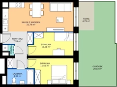3 pokoje, mieszkanie 57,24 m², parter, oferta nr M3/3/0/3, Przy Parku Vita III etap, Wrocław, Tarnogaj, Krzyki, ul. Międzyleska